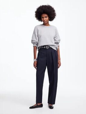 New Madewell Carrot High-Rise Black Trousers - Women's Tailored Barrel Leg Pants